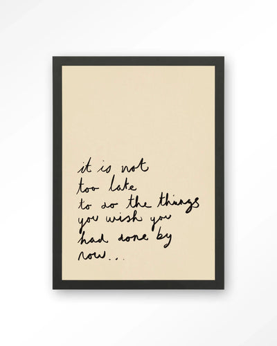 Not Too Late - Moderne Wanddecoratie | Artprint, Glass Art, Wandkleed by Urban Cotton