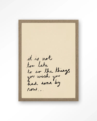 Not Too Late - Moderne Wanddecoratie | Artprint, Glass Art, Wandkleed by Urban Cotton