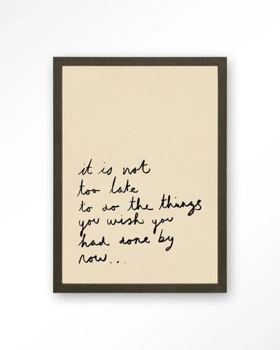 Not Too Late - Moderne Wanddecoratie | Artprint, Glass Art, Wandkleed by Urban Cotton