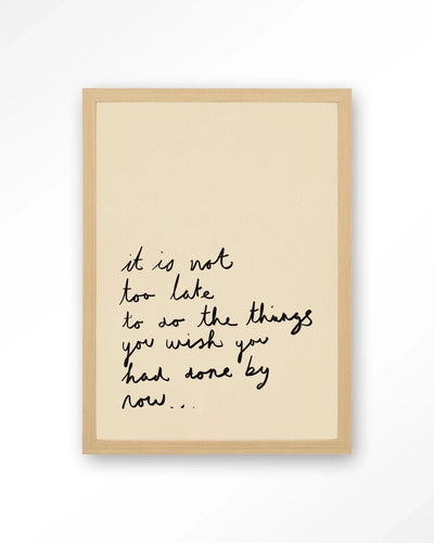 Not Too Late - Moderne Wanddecoratie | Artprint, Glass Art, Wandkleed by Urban Cotton