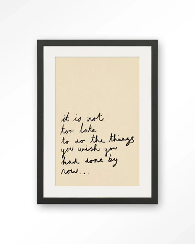 Not Too Late - Moderne Wanddecoratie | Artprint, Glass Art, Wandkleed by Urban Cotton