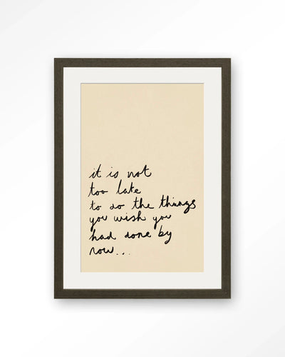 Not Too Late - Moderne Wanddecoratie | Artprint, Glass Art, Wandkleed by Urban Cotton