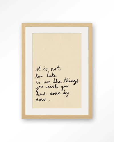 Not Too Late - Moderne Wanddecoratie | Artprint, Glass Art, Wandkleed by Urban Cotton