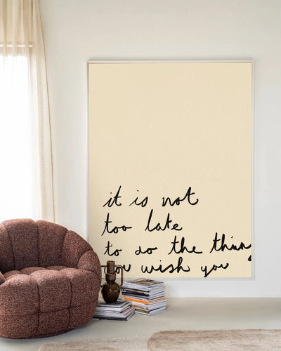 Not Too Late - Moderne Wanddecoratie | Artprint, Glass Art, Wandkleed by Urban Cotton