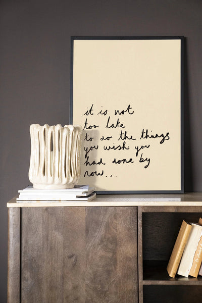 Not Too Late - Moderne Wanddecoratie | Artprint, Glass Art, Wandkleed by Urban Cotton