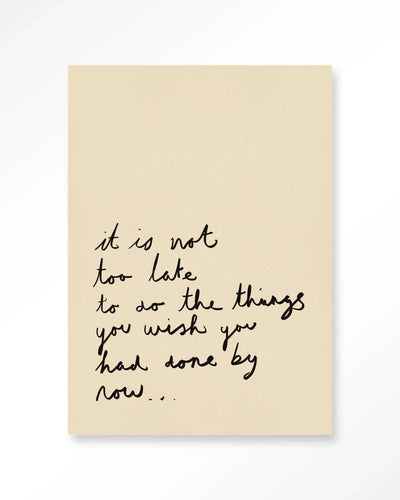 Not Too Late - Moderne Wanddecoratie | Artprint, Glass Art, Wandkleed by Urban Cotton