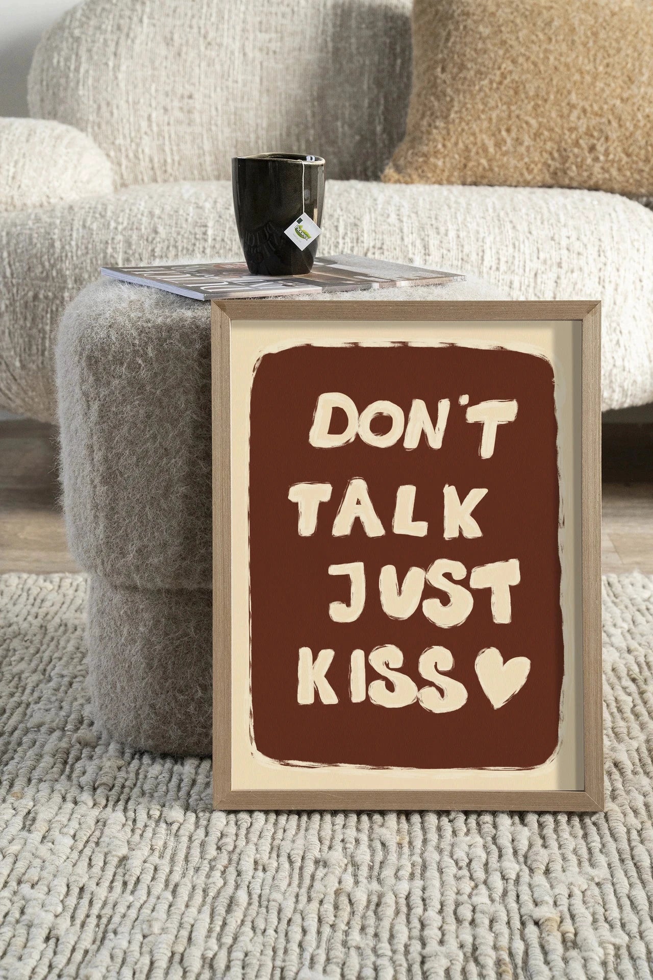 Just Kiss - Moderne Wanddecoratie | Artprint, Glass Art, Wandkleed by Urban Cotton