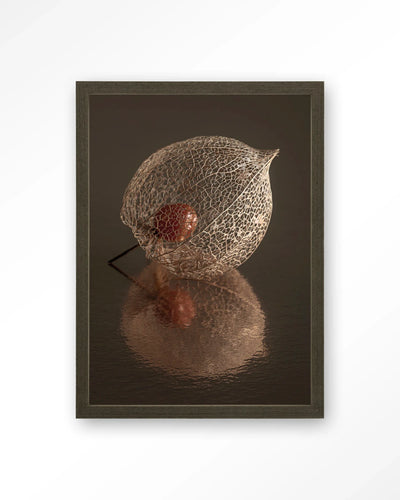 De Reflectie Van Vergankelijkheid In Bruintinten - Moderne Wanddecoratie | Artprint, Glass Art, Wandkleed by Urban Cotton