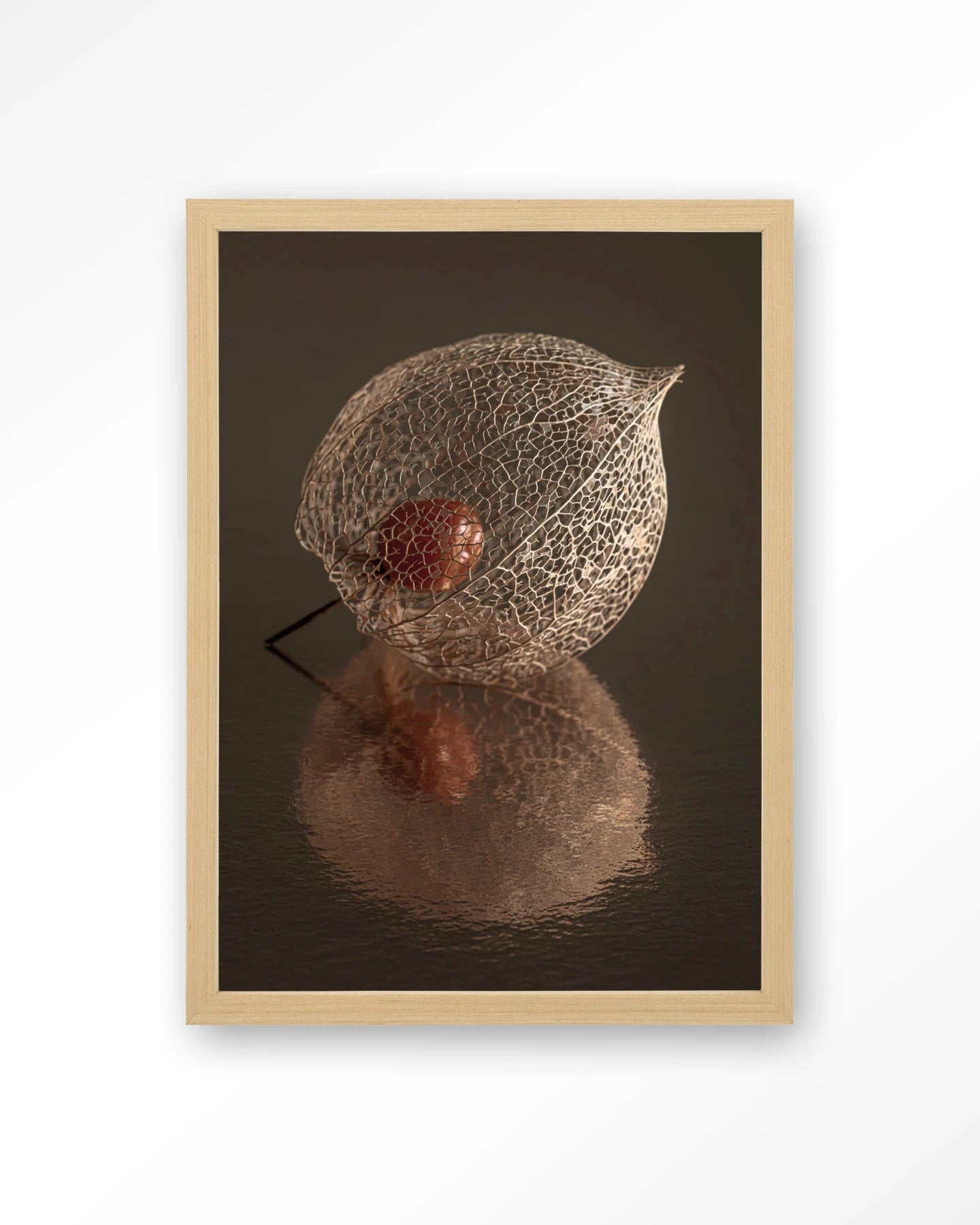 De Reflectie Van Vergankelijkheid In Bruintinten - Moderne Wanddecoratie | Artprint, Glass Art, Wandkleed by Urban Cotton