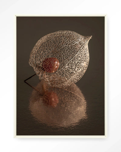 De Reflectie Van Vergankelijkheid In Bruintinten - Moderne Wanddecoratie | Artprint, Glass Art, Wandkleed by Urban Cotton