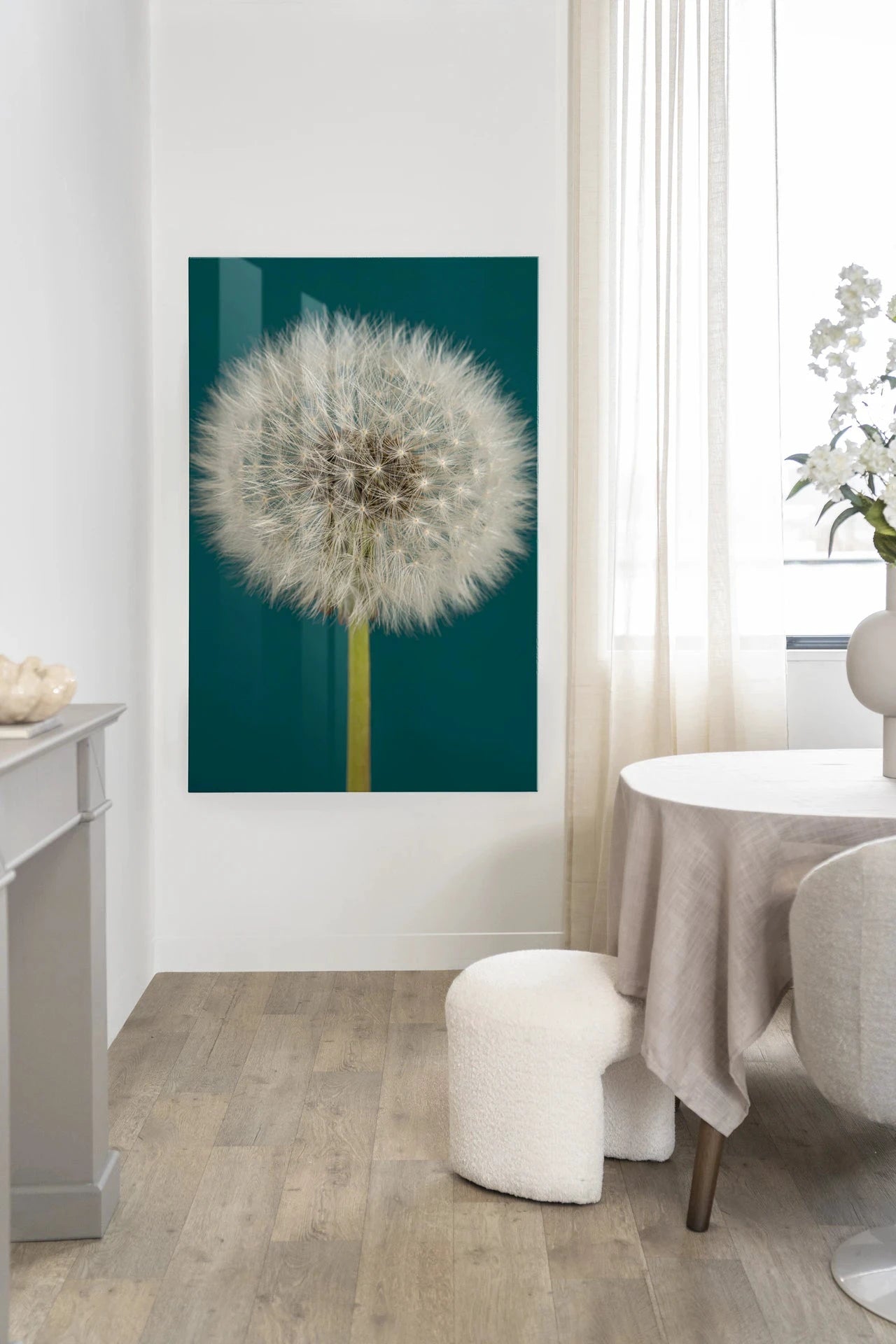 Pluizige Paardenbloem - Moderne Wanddecoratie | Artprint, Glass Art, Wandkleed by Urban Cotton