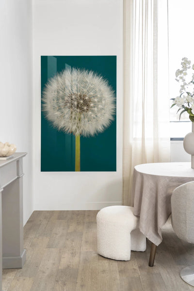 Pluizige Paardenbloem - Moderne Wanddecoratie | Artprint, Glass Art, Wandkleed by Urban Cotton