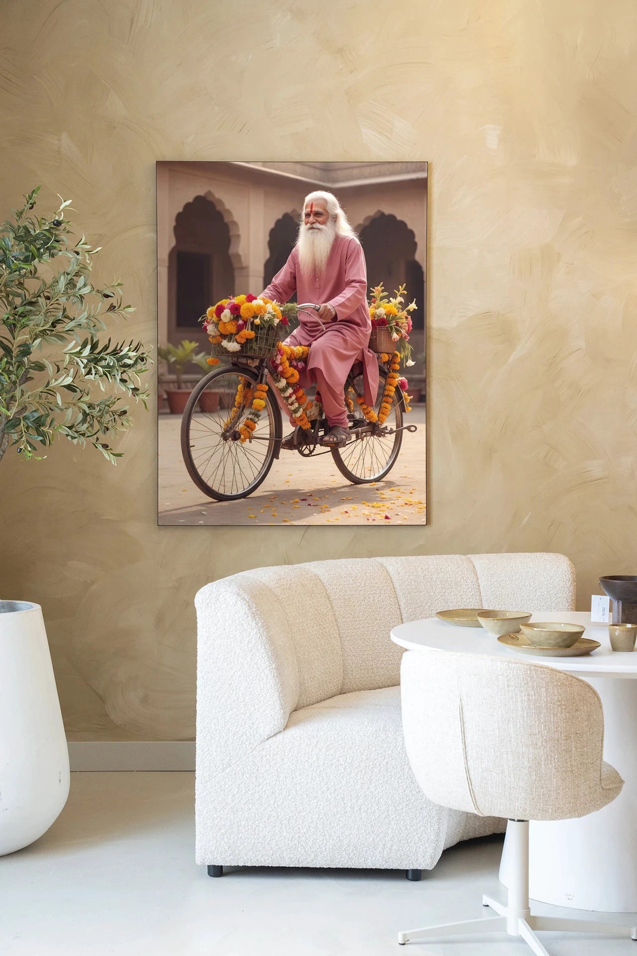Flower Bike - Moderne Wanddecoratie | Artprint, Glass Art, Wandkleed by Urban Cotton