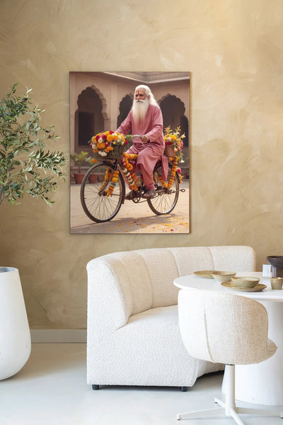 Flower Bike - Moderne Wanddecoratie | Artprint, Glass Art, Wandkleed by Urban Cotton