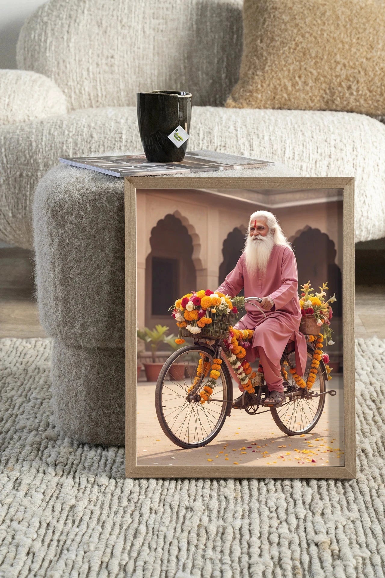 Flower Bike - Moderne Wanddecoratie | Artprint, Glass Art, Wandkleed by Urban Cotton