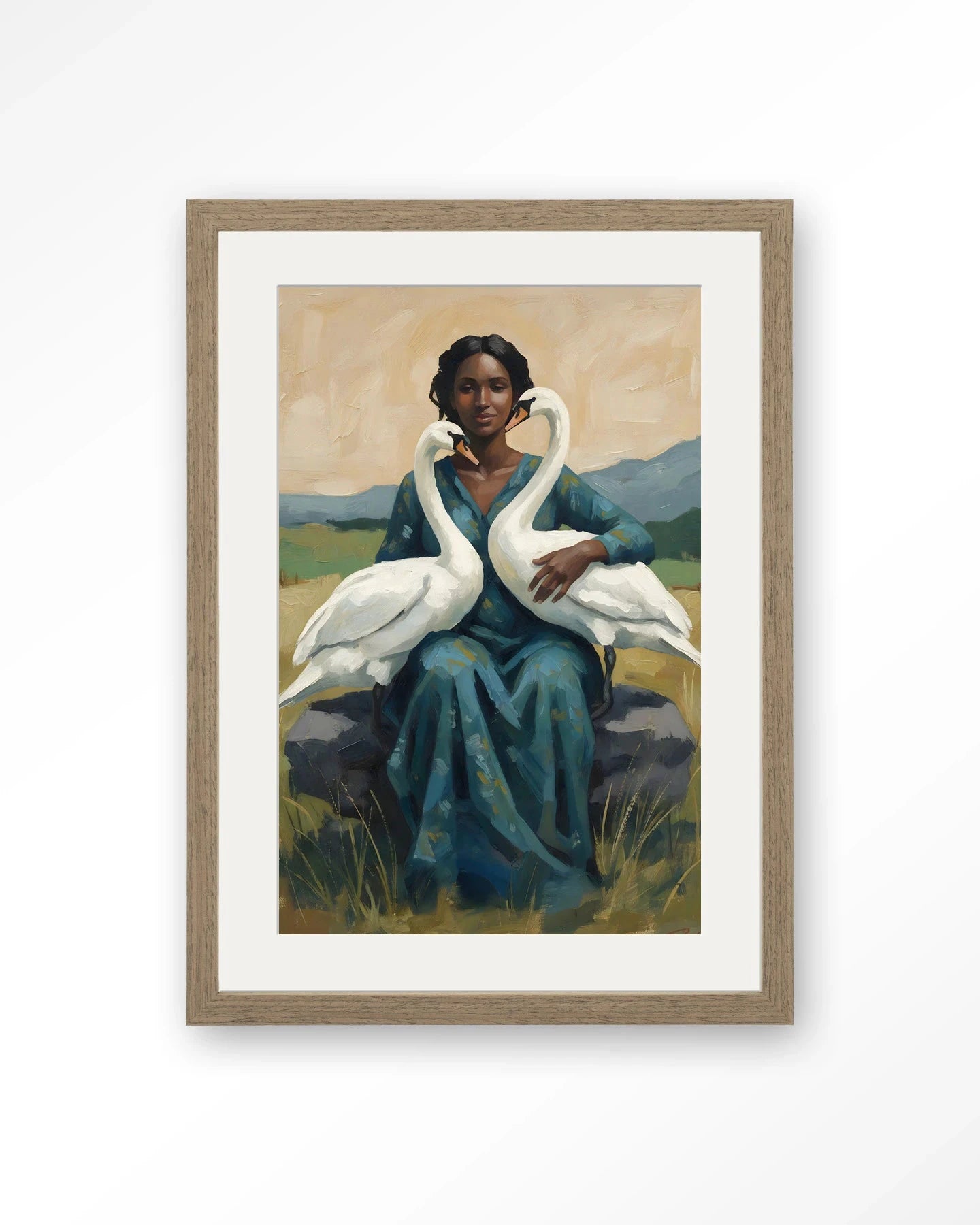 Swan Mother - Moderne Wanddecoratie | Artprint, Glass Art, Wandkleed by Urban Cotton