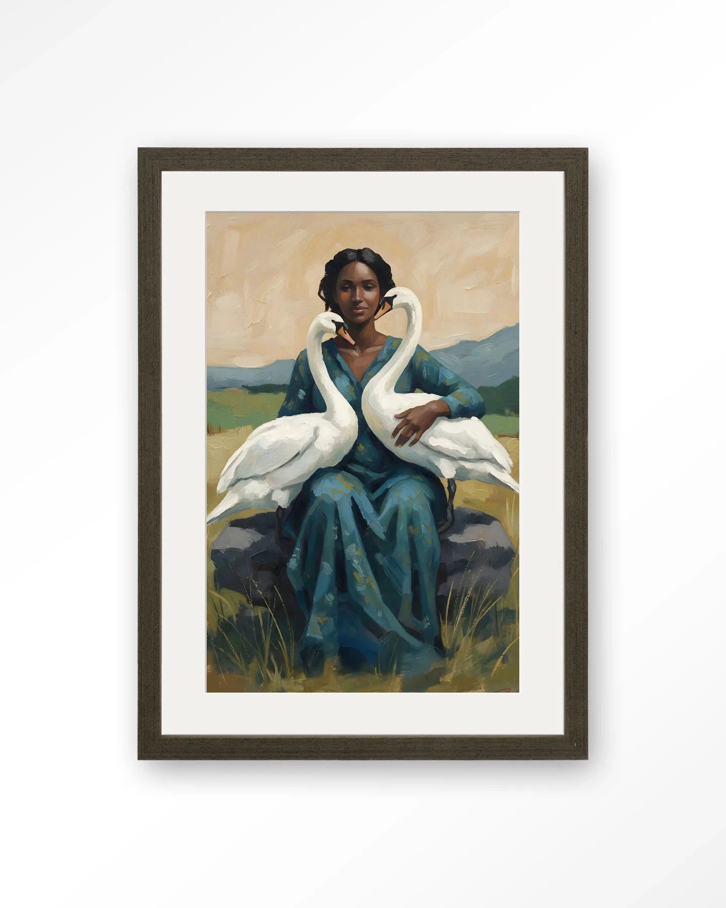 Swan Mother - Moderne Wanddecoratie | Artprint, Glass Art, Wandkleed by Urban Cotton