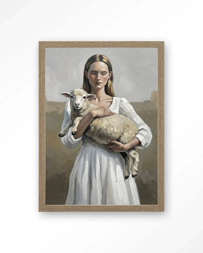 Baby Sheep - Moderne Wanddecoratie | Artprint, Glass Art, Wandkleed by Urban Cotton
