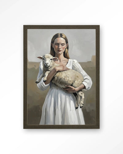 Baby Sheep - Moderne Wanddecoratie | Artprint, Glass Art, Wandkleed by Urban Cotton