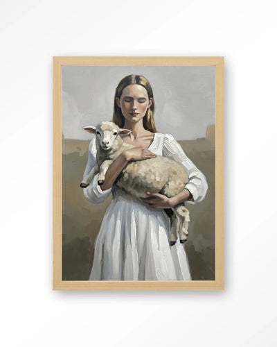 Baby Sheep - Moderne Wanddecoratie | Artprint, Glass Art, Wandkleed by Urban Cotton
