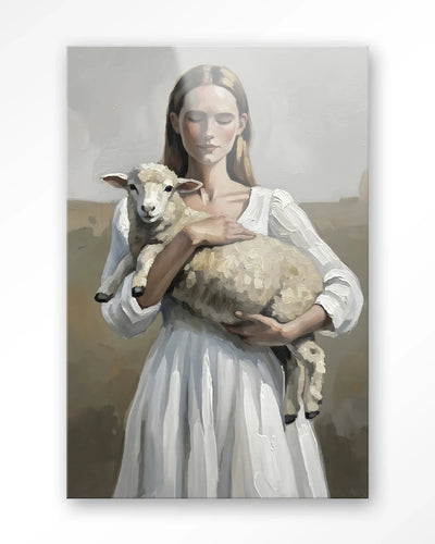 Baby Sheep - Moderne Wanddecoratie | Artprint, Glass Art, Wandkleed by Urban Cotton
