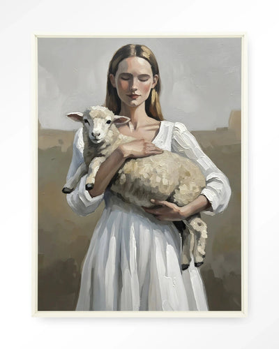 Baby Sheep - Moderne Wanddecoratie | Artprint, Glass Art, Wandkleed by Urban Cotton