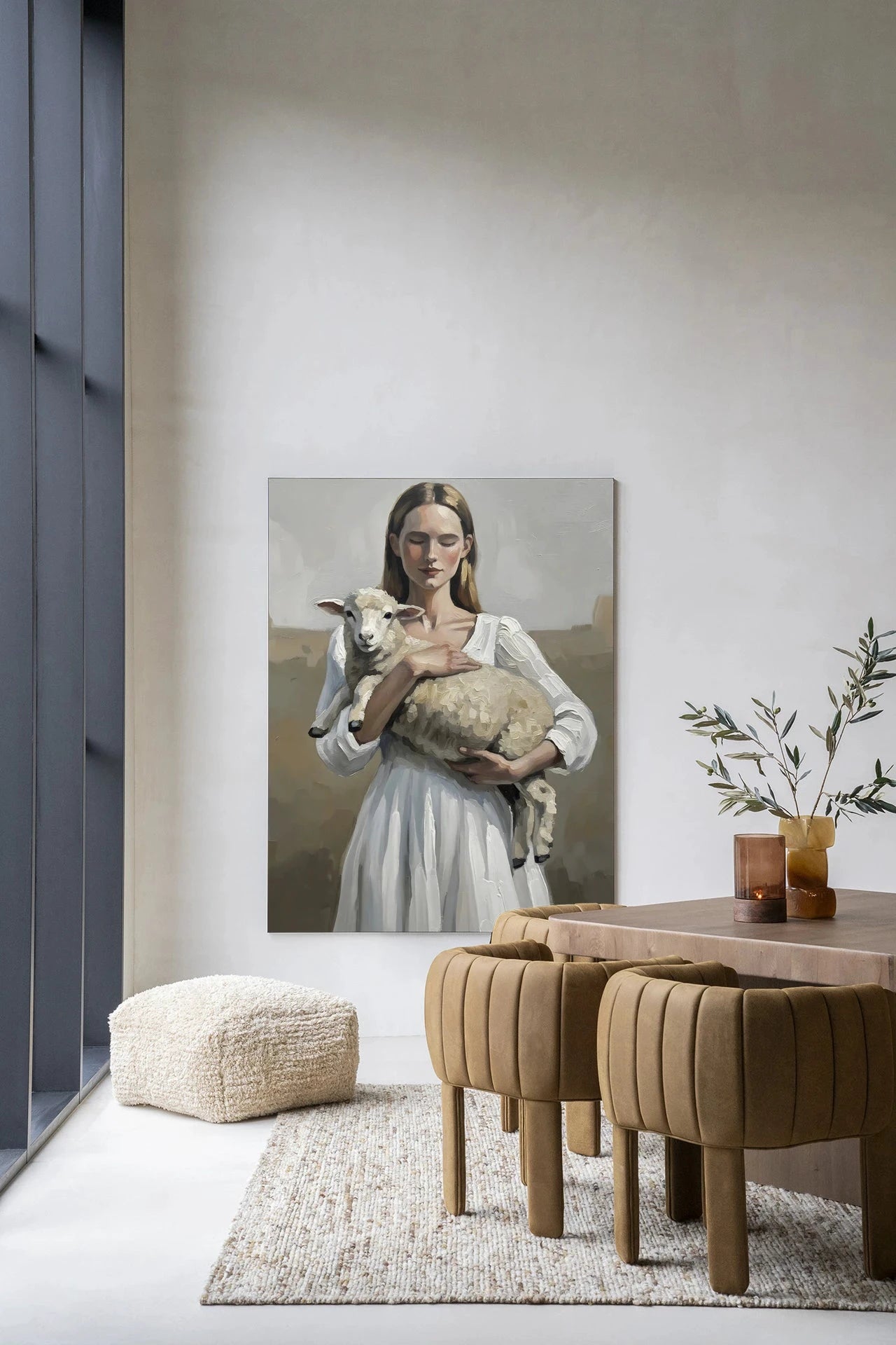 Baby Sheep - Moderne Wanddecoratie | Artprint, Glass Art, Wandkleed by Urban Cotton