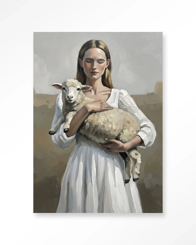 Baby Sheep - Moderne Wanddecoratie | Artprint, Glass Art, Wandkleed by Urban Cotton