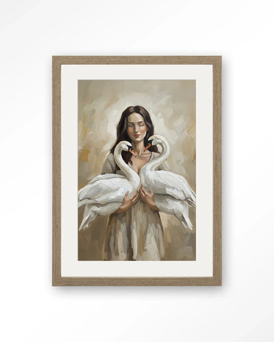 Swan Children - Moderne Wanddecoratie | Artprint, Glass Art, Wandkleed by Urban Cotton
