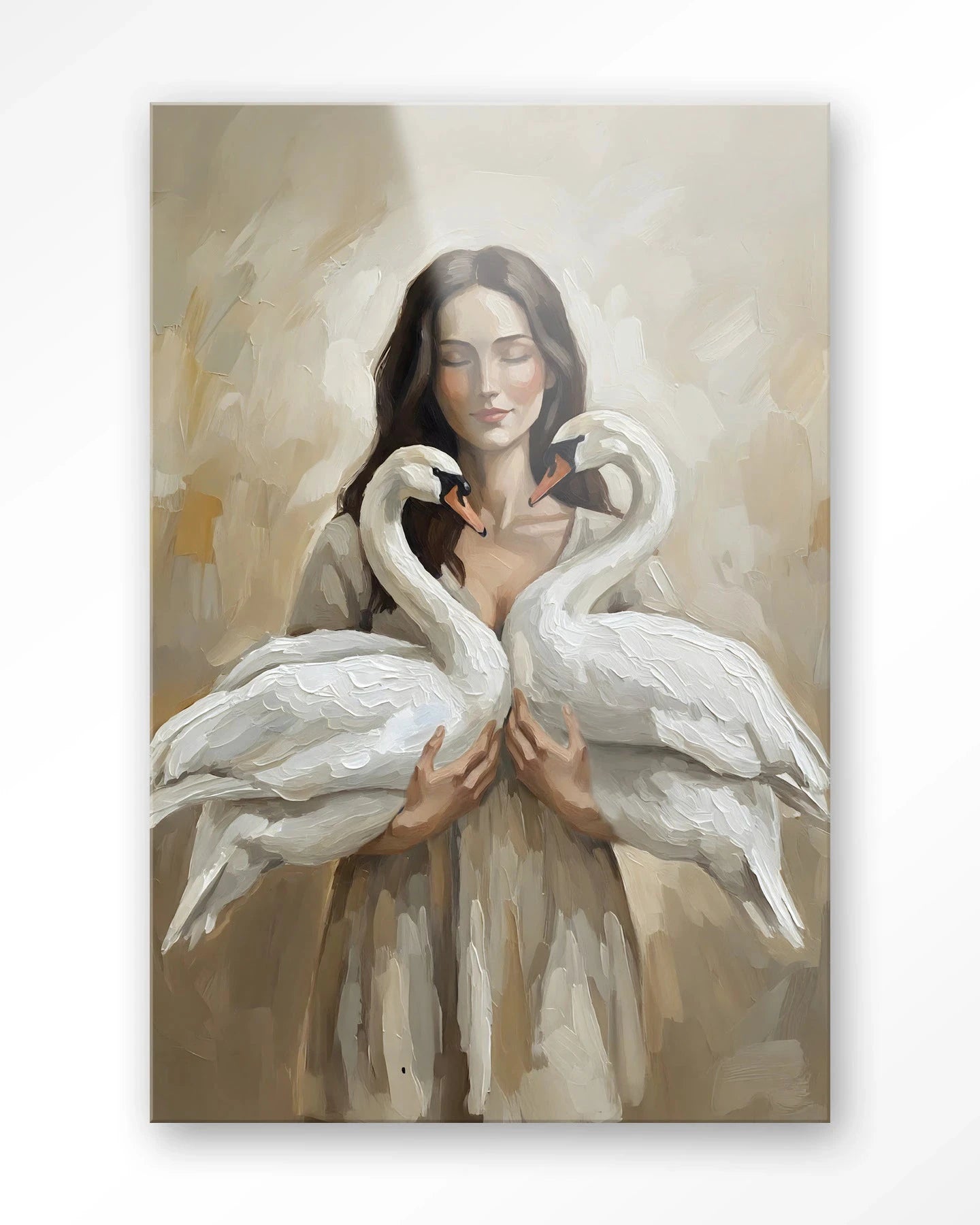 Swan Children - Moderne Wanddecoratie | Artprint, Glass Art, Wandkleed by Urban Cotton
