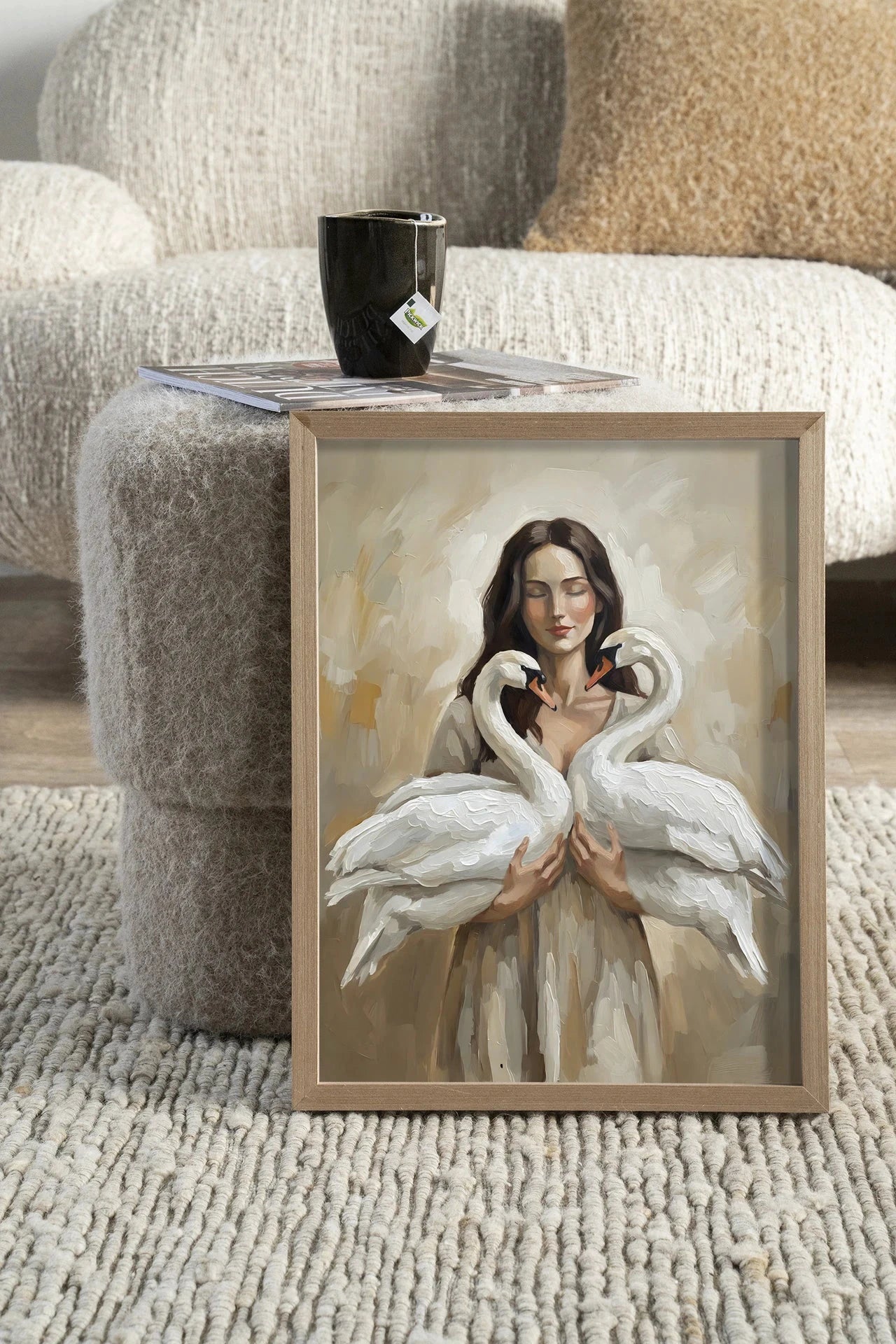 Swan Children - Moderne Wanddecoratie | Artprint, Glass Art, Wandkleed by Urban Cotton