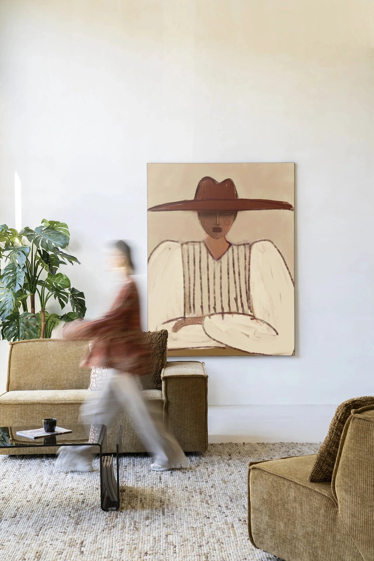 Sunhat - Moderne Wanddecoratie | Artprint, Glass Art, Wandkleed by Urban Cotton