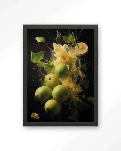 Green Fruit Explosion - Moderne Wanddecoratie | Artprint, Glass Art, Wandkleed by Urban Cotton