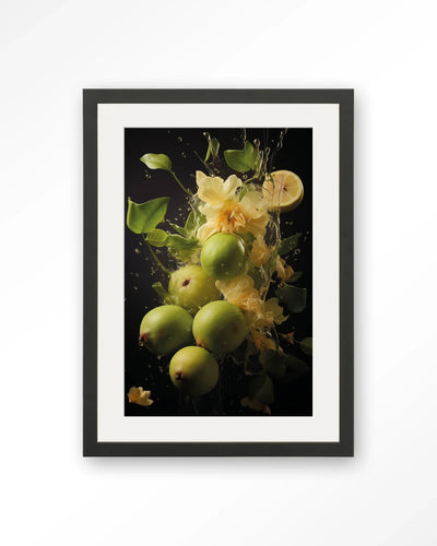 Green Fruit Explosion - Moderne Wanddecoratie | Artprint, Glass Art, Wandkleed by Urban Cotton