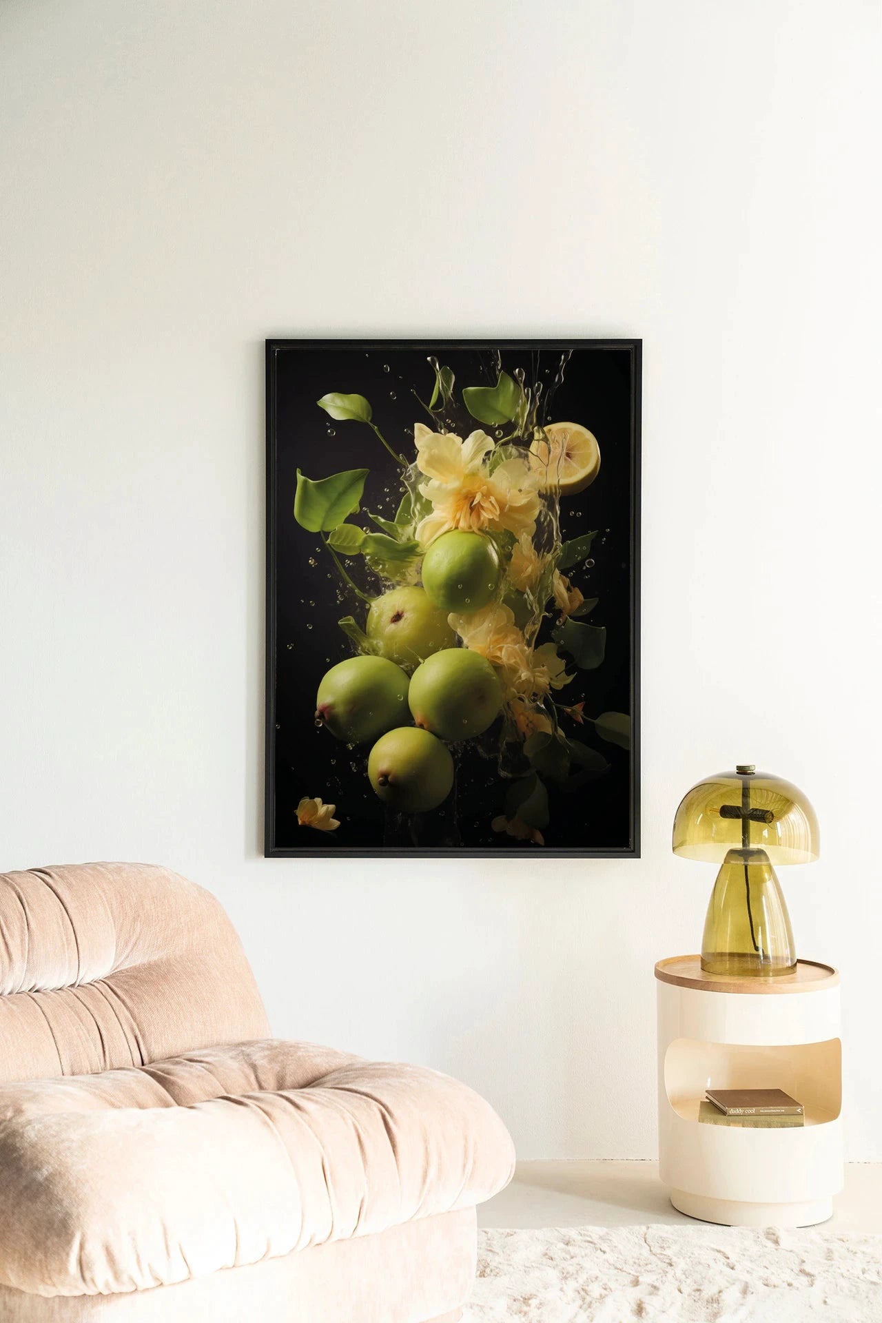 Green Fruit Explosion - Moderne Wanddecoratie | Artprint, Glass Art, Wandkleed by Urban Cotton