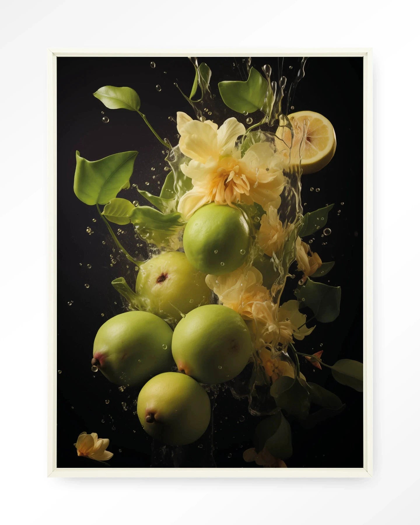 Green Fruit Explosion - Moderne Wanddecoratie | Artprint, Glass Art, Wandkleed by Urban Cotton