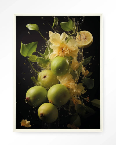 Green Fruit Explosion - Moderne Wanddecoratie | Artprint, Glass Art, Wandkleed by Urban Cotton