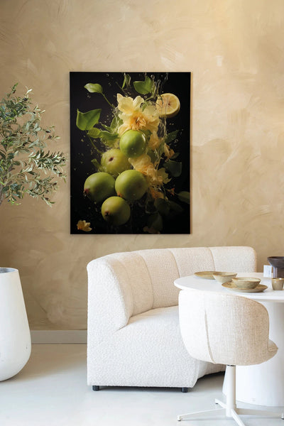 Green Fruit Explosion - Moderne Wanddecoratie | Artprint, Glass Art, Wandkleed by Urban Cotton
