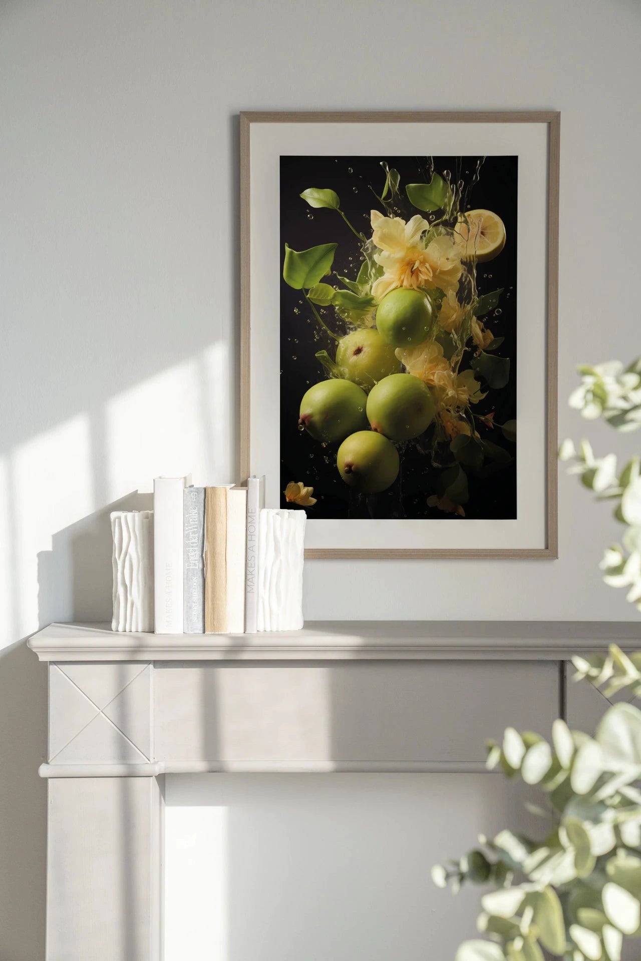 Green Fruit Explosion - Moderne Wanddecoratie | Artprint, Glass Art, Wandkleed by Urban Cotton
