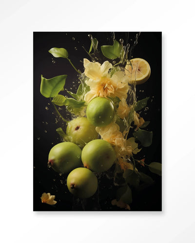 Green Fruit Explosion - Moderne Wanddecoratie | Artprint, Glass Art, Wandkleed by Urban Cotton