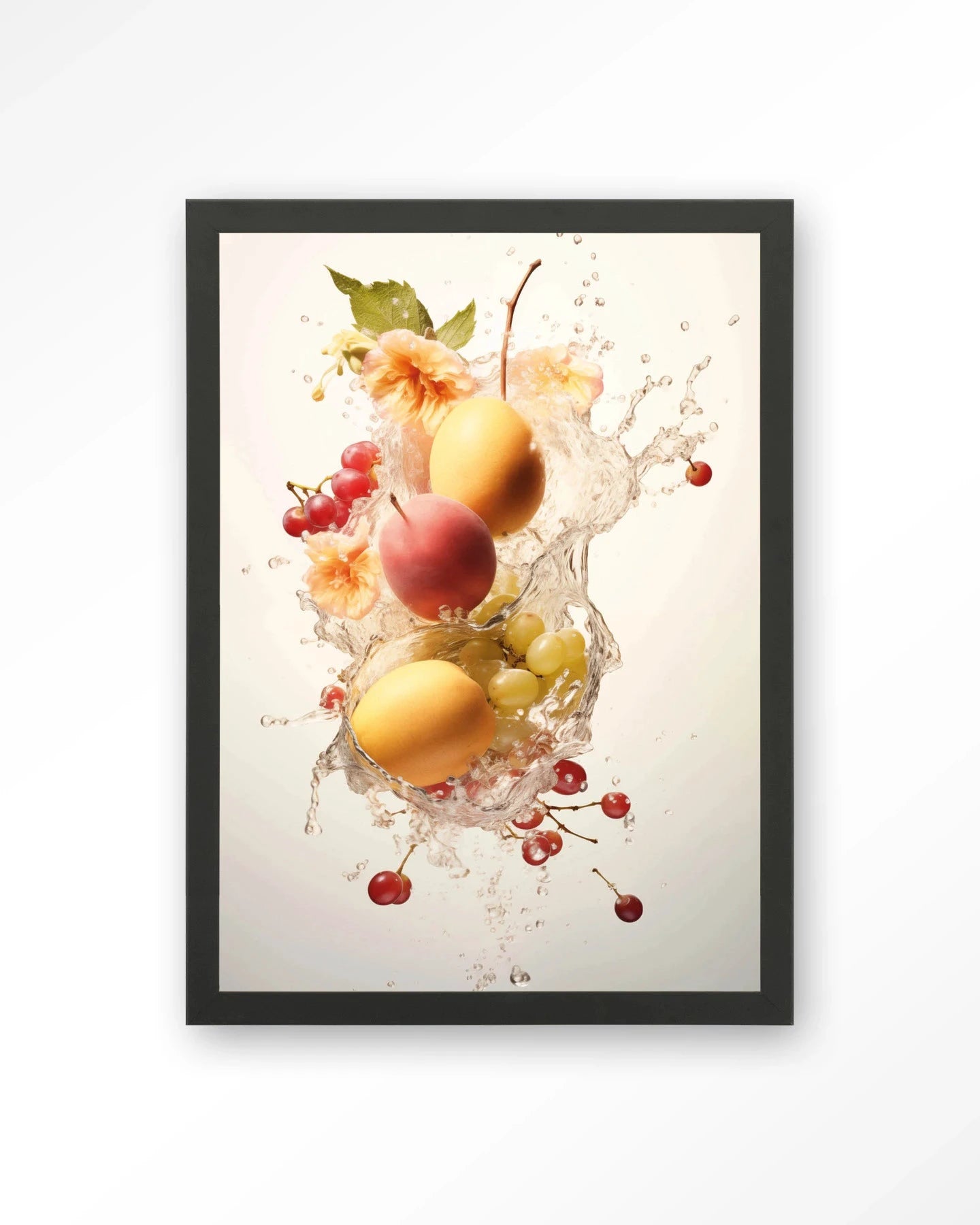Peachy Fruit Explosion - Moderne Wanddecoratie | Artprint, Glass Art, Wandkleed by Urban Cotton