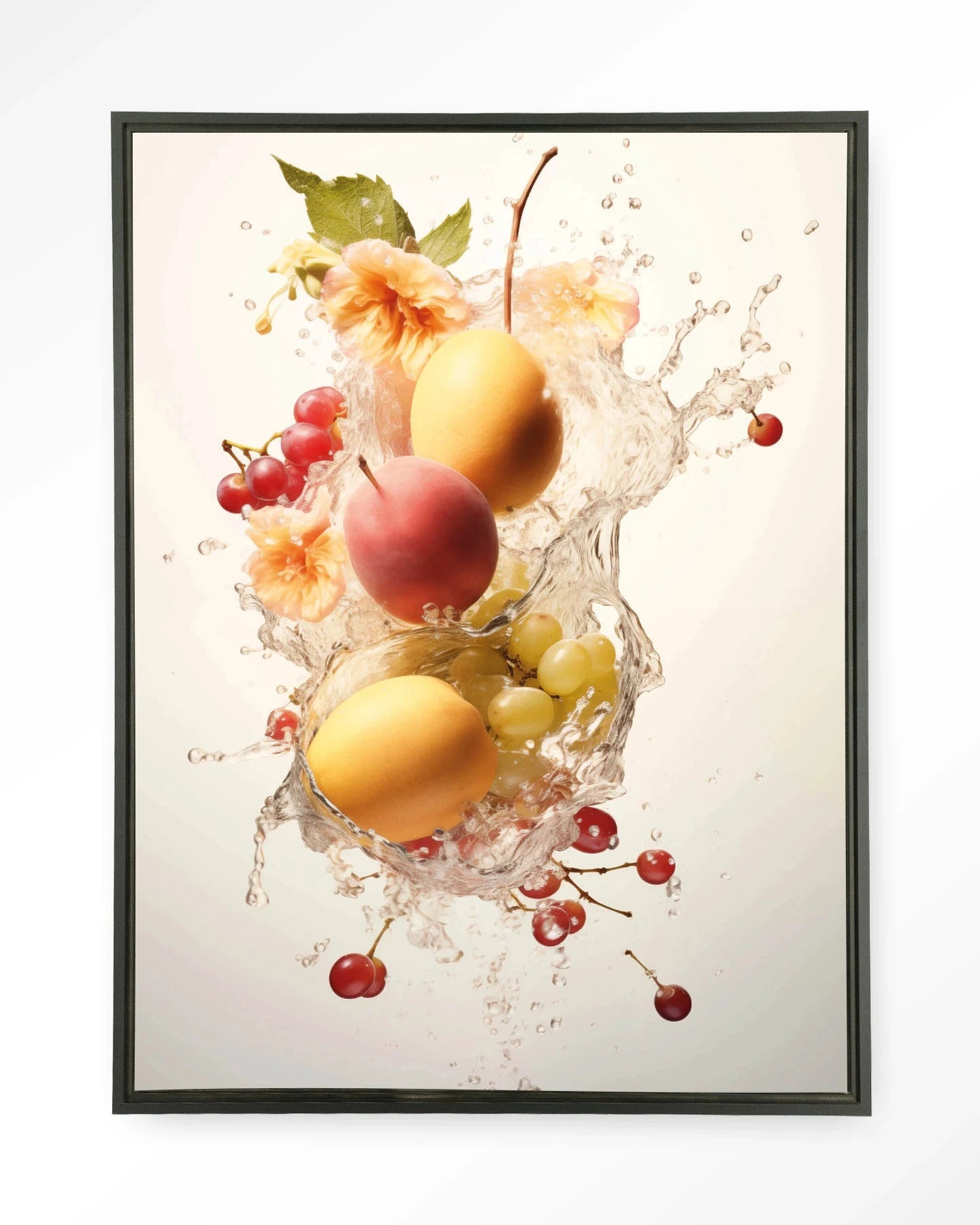 Peachy Fruit Explosion - Moderne Wanddecoratie | Artprint, Glass Art, Wandkleed by Urban Cotton