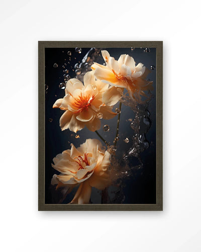 Waterflower Dark - Moderne Wanddecoratie | Artprint, Glass Art, Wandkleed by Urban Cotton