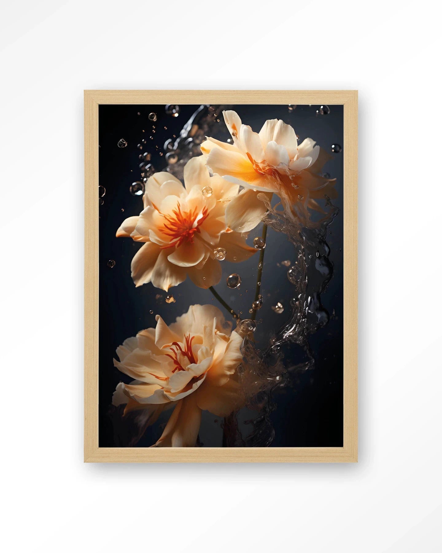 Waterflower Dark - Moderne Wanddecoratie | Artprint, Glass Art, Wandkleed by Urban Cotton