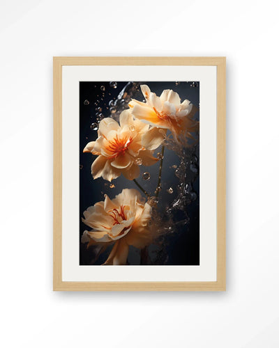 Waterflower Dark - Moderne Wanddecoratie | Artprint, Glass Art, Wandkleed by Urban Cotton
