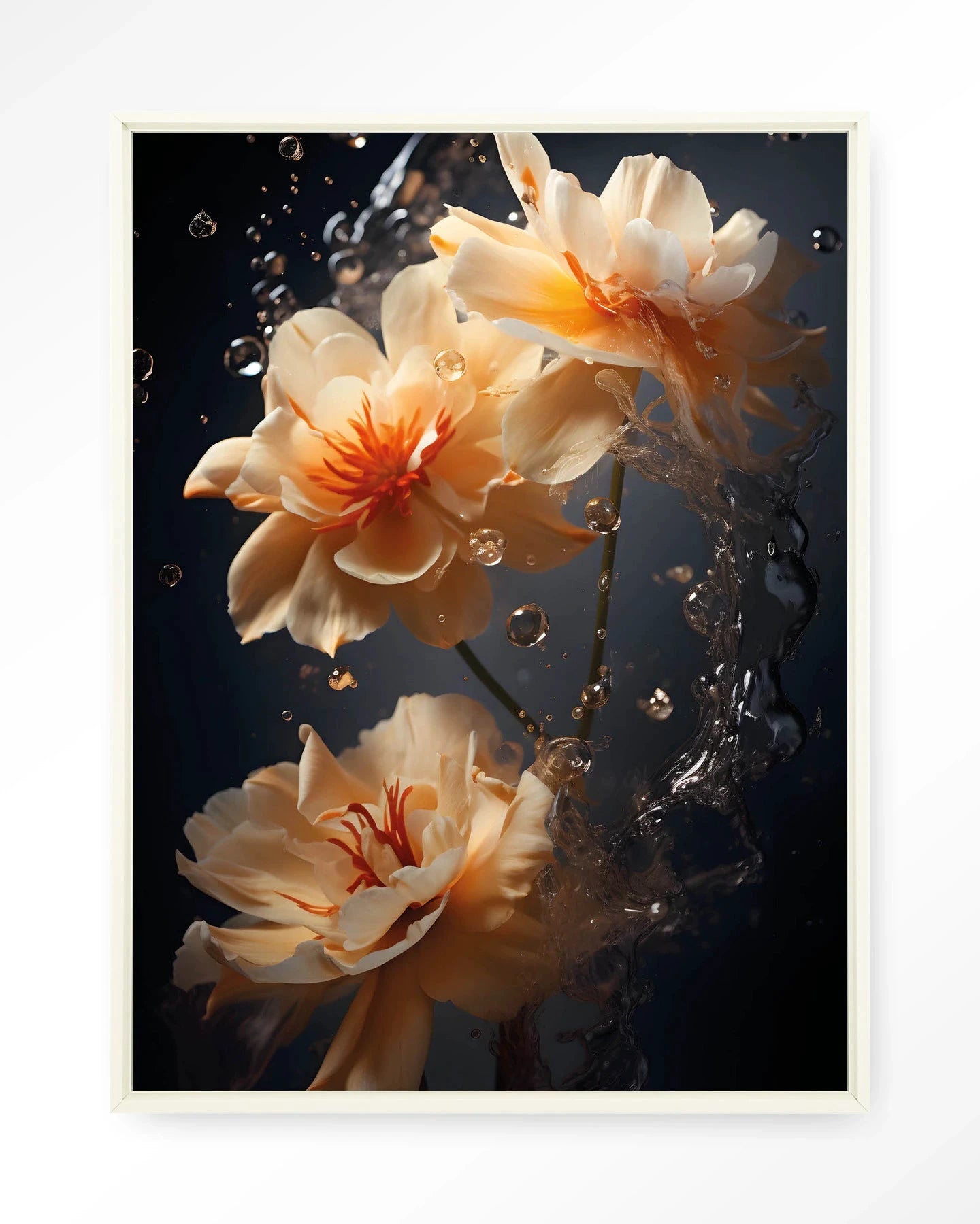 Waterflower Dark - Moderne Wanddecoratie | Artprint, Glass Art, Wandkleed by Urban Cotton