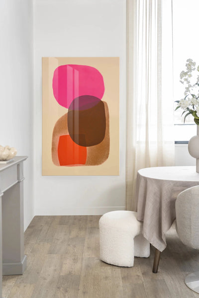 Rosy Echo - Moderne Wanddecoratie | Artprint, Glass Art, Wandkleed by Urban Cotton