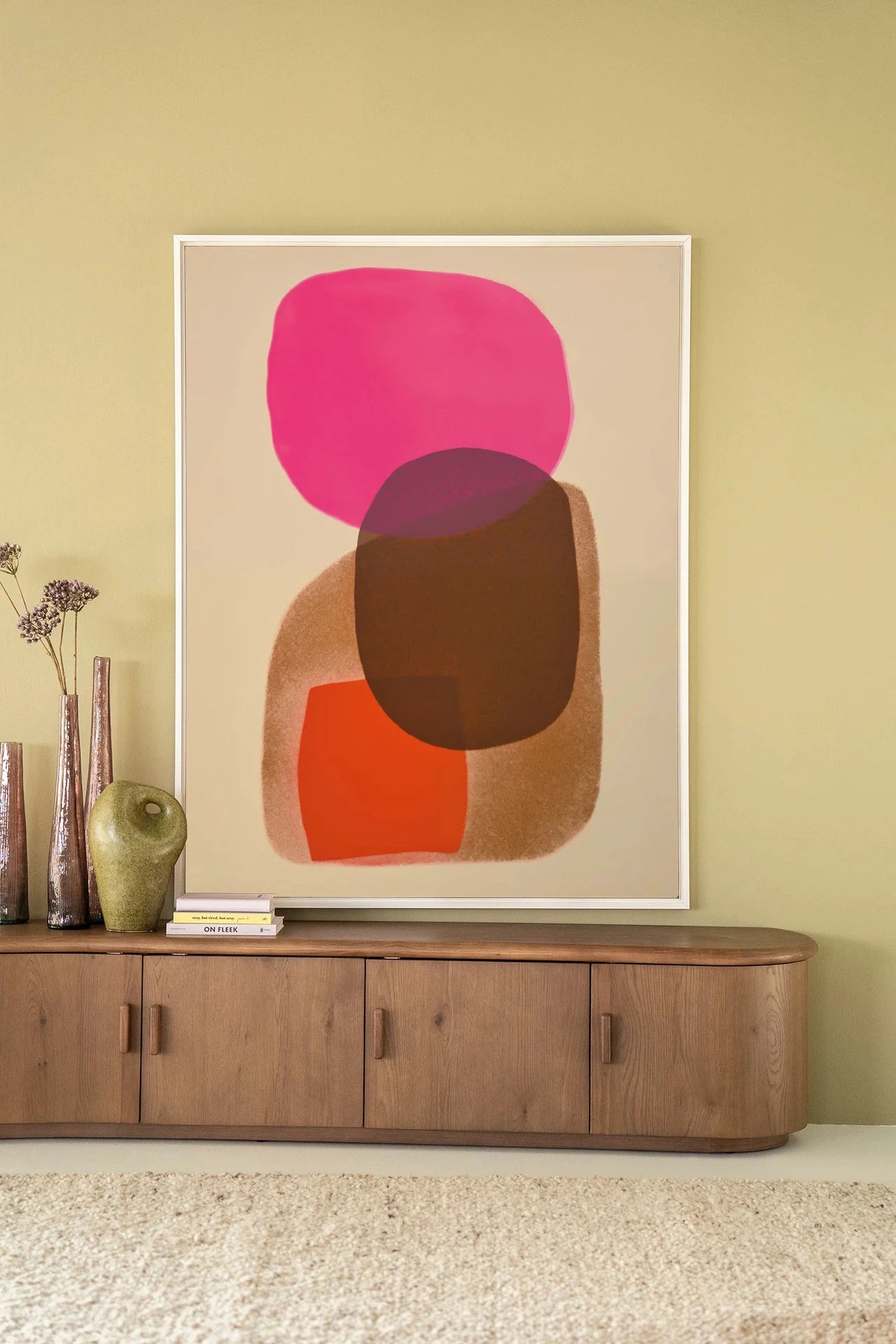 Rosy Echo - Moderne Wanddecoratie | Artprint, Glass Art, Wandkleed by Urban Cotton