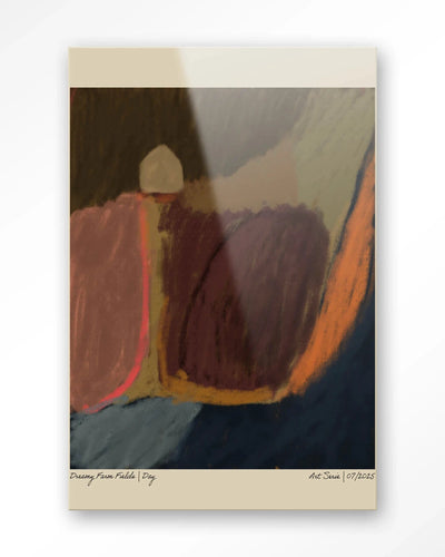 Dreamy Farmfield By Night - Moderne Wanddecoratie | Artprint, Glass Art, Wandkleed by Urban Cotton