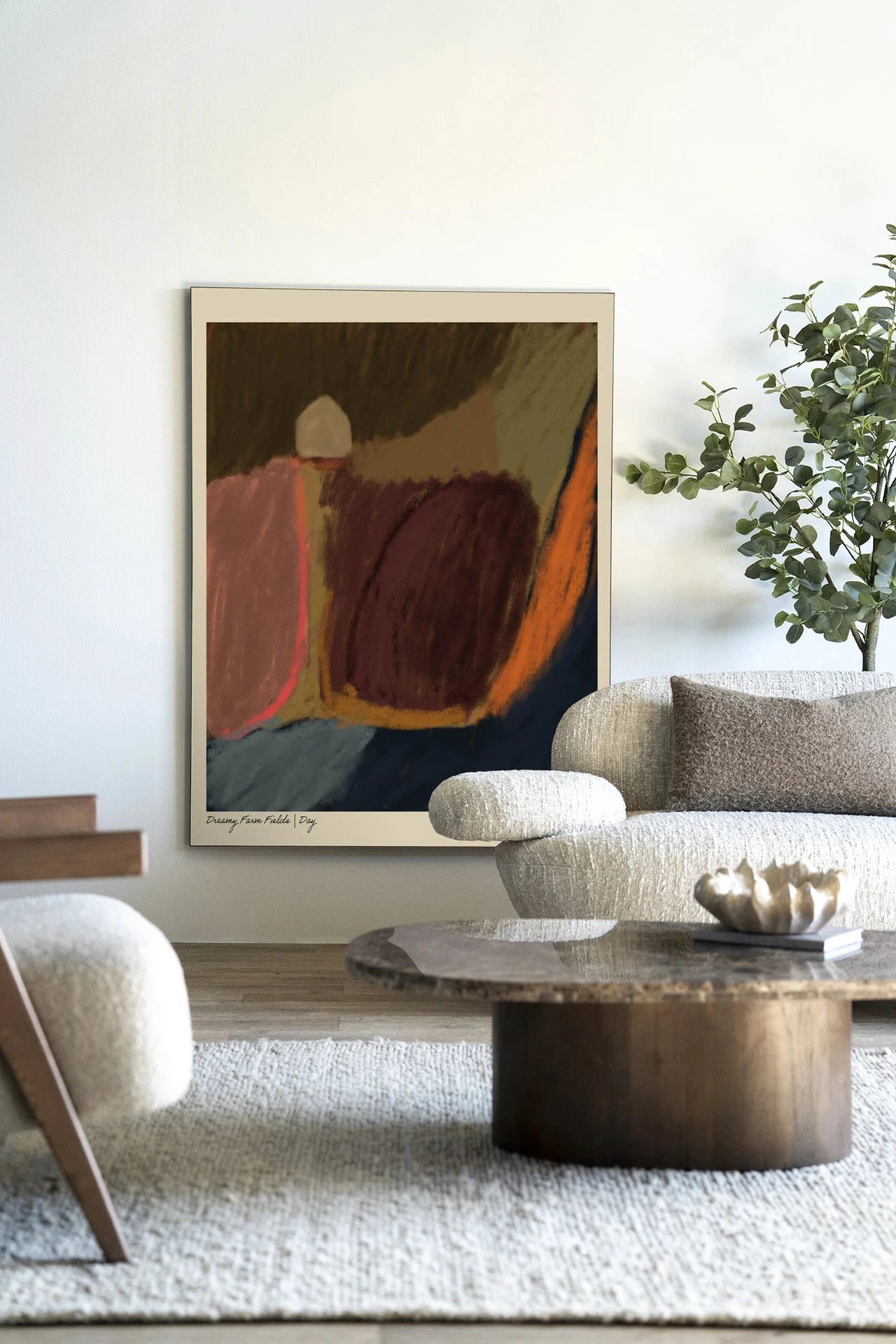Dreamy Farmfield By Night - Moderne Wanddecoratie | Artprint, Glass Art, Wandkleed by Urban Cotton